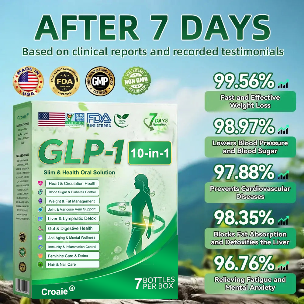 🇺🇸丨CROAIE® 𝐆𝐋𝐏-𝟏 10-𝐈𝐍-1 𝐇𝐞𝐚𝐥𝐭𝐡 𝐒𝐨𝐥𝐮𝐭𝐢𝐨𝐧 𝐎𝐫𝐚𝐥 𝐋𝐢𝐪𝐮𝐢𝐝  (𝐉𝐮𝐬𝐭 𝐨𝐧𝐜𝐞 𝐚 𝐝𝐚𝐲, 𝐯𝐢𝐬𝐢𝐛𝐥𝐞 𝐜𝐡𝐚𝐧𝐠𝐞𝐬 𝐢𝐧 7 𝐝𝐚𝐲𝐬） 💪 𝐅𝐨𝐫 𝐨𝐛𝐞𝐬𝐢𝐭𝐲, 𝐜𝐚𝐫𝐝𝐢𝐨𝐯𝐚𝐬𝐜𝐮𝐥𝐚𝐫 𝐡𝐞𝐚𝐥𝐭𝐡, 𝐝𝐢𝐚𝐛𝐞𝐭𝐞𝐬, 𝐬𝐥𝐞𝐞𝐩 𝐚𝐩𝐧𝐞𝐚, 𝐆𝐮𝐭 𝐇𝐞𝐚𝐥𝐭𝐡, 𝐣𝐨𝐢𝐧𝐭 𝐢𝐬𝐬𝐮𝐞𝐬, 𝐚𝐧𝐝 𝐦𝐨𝐫𝐞