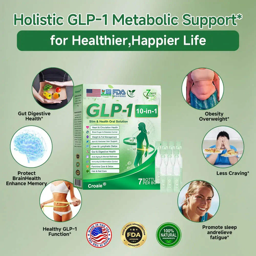 🇺🇸丨CROAIE® 𝐆𝐋𝐏-𝟏 10-𝐈𝐍-1 𝐇𝐞𝐚𝐥𝐭𝐡 𝐒𝐨𝐥𝐮𝐭𝐢𝐨𝐧 𝐎𝐫𝐚𝐥 𝐋𝐢𝐪𝐮𝐢𝐝  (𝐉𝐮𝐬𝐭 𝐨𝐧𝐜𝐞 𝐚 𝐝𝐚𝐲, 𝐯𝐢𝐬𝐢𝐛𝐥𝐞 𝐜𝐡𝐚𝐧𝐠𝐞𝐬 𝐢𝐧 7 𝐝𝐚𝐲𝐬） 💪 𝐅𝐨𝐫 𝐨𝐛𝐞𝐬𝐢𝐭𝐲, 𝐜𝐚𝐫𝐝𝐢𝐨𝐯𝐚𝐬𝐜𝐮𝐥𝐚𝐫 𝐡𝐞𝐚𝐥𝐭𝐡, 𝐝𝐢𝐚𝐛𝐞𝐭𝐞𝐬, 𝐬𝐥𝐞𝐞𝐩 𝐚𝐩𝐧𝐞𝐚, 𝐆𝐮𝐭 𝐇𝐞𝐚𝐥𝐭𝐡, 𝐣𝐨𝐢𝐧𝐭 𝐢𝐬𝐬𝐮𝐞𝐬, 𝐚𝐧𝐝 𝐦𝐨𝐫𝐞